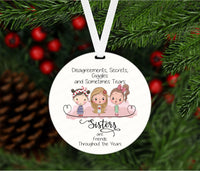 
              Sisters Ornament - Sisters Gift - Personalized Ornament - Custom Ornament - Double Sided Ornament - Metal Ornament - ORN71
            