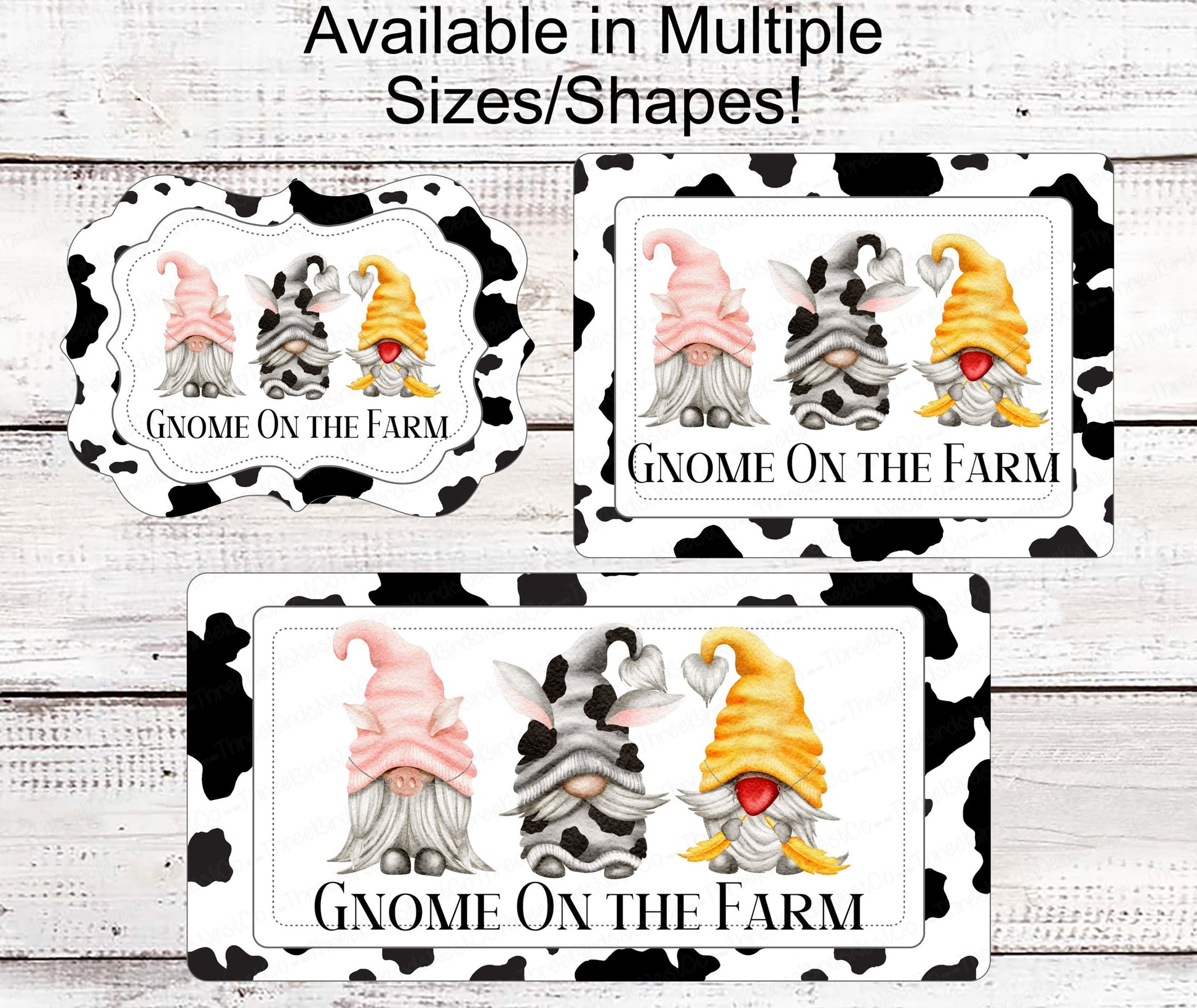 Gnome on the Farm - Farm Life Sign - Cow Sign - Pig Sign - Chicken Sign - Farmhouse Wreath Sign - Farm Animals Sign - Farm Wreaths Signs