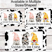 Gnome on the Farm - Farm Life Sign - Cow Sign - Pig Sign - Chicken Sign - Farmhouse Wreath Sign - Farm Animals Sign - Farm Wreaths Signs