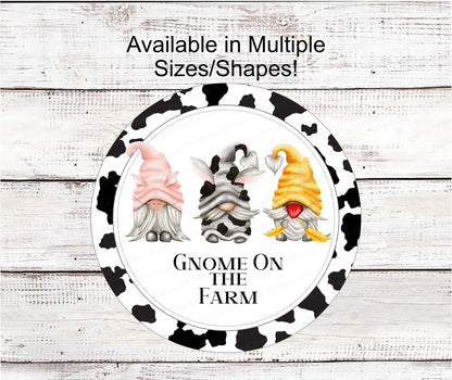 Gnome on the Farm - Farm Life Sign - Cow Sign - Pig Sign - Chicken Sign - Farmhouse Wreath Sign - Farm Animals Sign - Farm Wreaths Signs