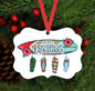 Beach Christmas Ornament - Surfboard Ornament - Flip Flops Ornament - Double Sided Ornament - Metal Ornament - ORN85
