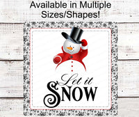 
              Snowman Sign - Let it Snow Sign - Snowman Welcome Sign -Wreath Centers - Snowflakes Sign - Winter Welcome Sign
            