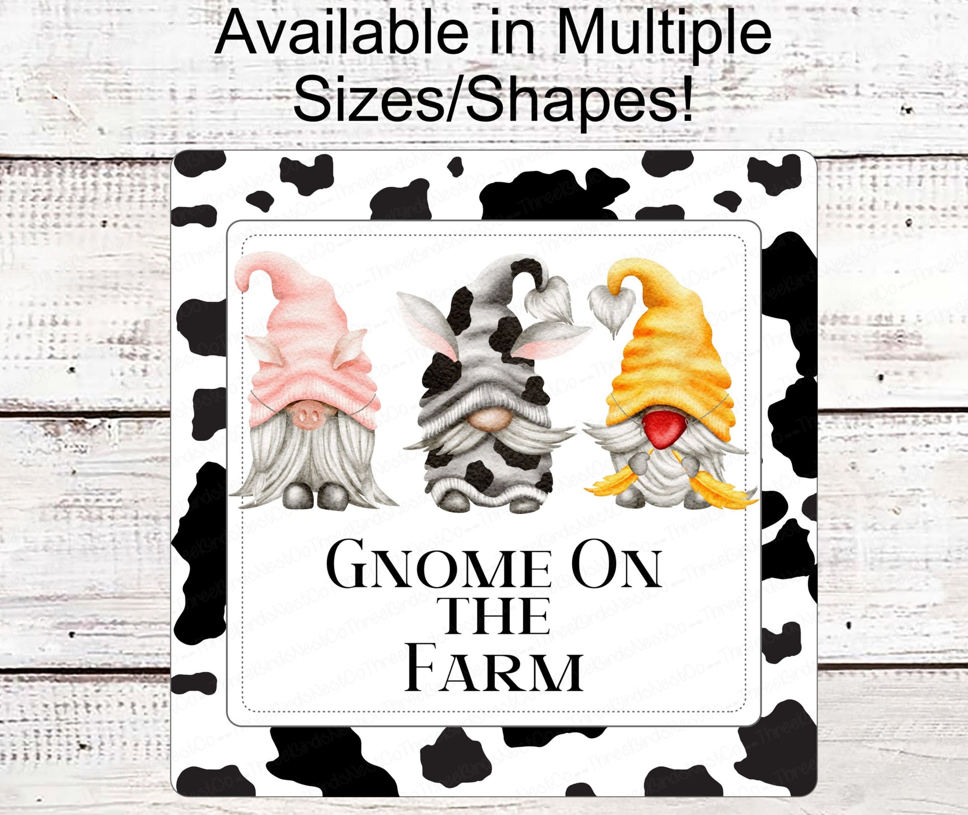 Gnome on the Farm - Farm Life Sign - Cow Sign - Pig Sign - Chicken Sign - Farmhouse Wreath Sign - Farm Animals Sign - Farm Wreaths Signs