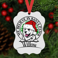 Christmas Ornament - Great Pyrenees - Dog Ornament - Santa Paws - Rescue Pet Ornament - Double Sided Ornament - Metal Ornament - ORN112