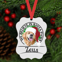 Christmas Ornament - Golden Retriever - Dog Ornament - Santa Paws - Rescue Pet Ornament - Double Sided Ornament - Metal Ornament - ORN114