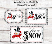 
              Snowman Sign - Let it Snow Sign - Snowman Welcome Sign -Wreath Centers - Snowflakes Sign - Winter Welcome Sign
            