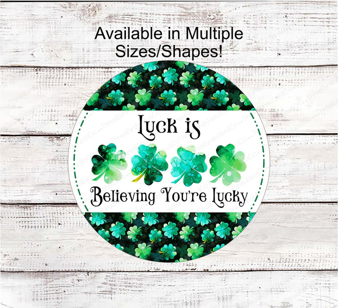 St Patricks Day Wreath Sign - Lucky Clover - Shamrock Sign - Inspirational Sign