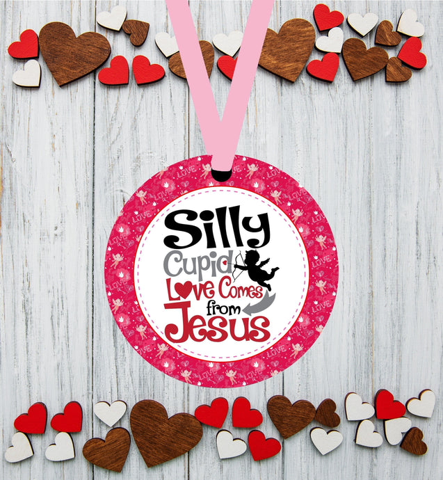 Valentines Day Ornament - Silly Cupid - Love Ornament - Jesus Ornament - Spring Ornament - Double Sided Ornament - Metal Ornament - ORN131