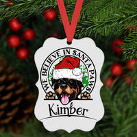 Christmas Ornament - Rottweiler - Dog Ornament - Santa Paws - Rescue Pet Ornament - Double Sided Ornament - Metal Ornament - ORN113