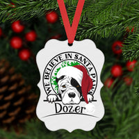 Christmas Ornament - Pit Bull - Dog Ornament - Santa Paws - Rescue Pet Ornament - Double Sided Ornament - Metal Ornament - ORN115
