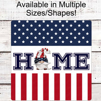 Patriotic Wreath Sign - Gnome Wreath Sign - Home Wreath Sign - 4th of July Signs - Stars and Stripes - Wreath Supplies - Three Birds Nest Co