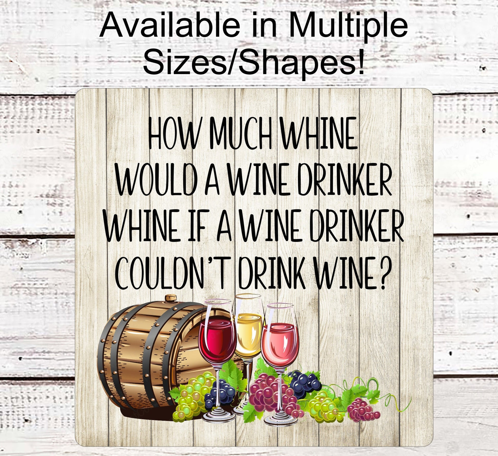 Wine Wreath Sign - Grapes Sign - Wine Drinker Gift - Three Birds Nest Co - Metal Wreath Signs