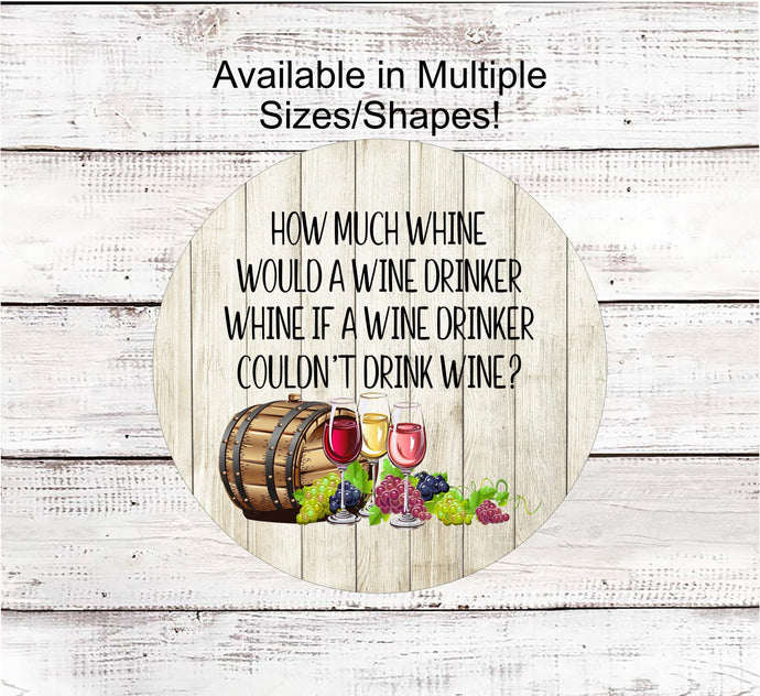 Wine Wreath Sign - Grapes Sign - Wine Drinker Gift - Three Birds Nest Co - Metal Wreath Signs