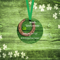 St Patricks Day Ornament - Irish Welcome - Shamrock Ornament - Spring Ornament - Double Sided Ornament - Metal Ornament - ORN118
