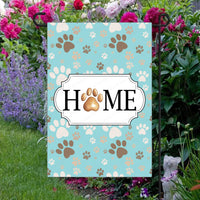 Home Garden Flag - Paw Print Decor - Dog Garden Flag - Welcome Flag - Custom Garden Flag - Yard Flag - Yard Art - Double Sided Garden Flag