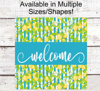 
              Welcome Wreath Sign - Lemon Sign - Lemonade Sign - Metal Wreath Sign - Wreath Supplies
            