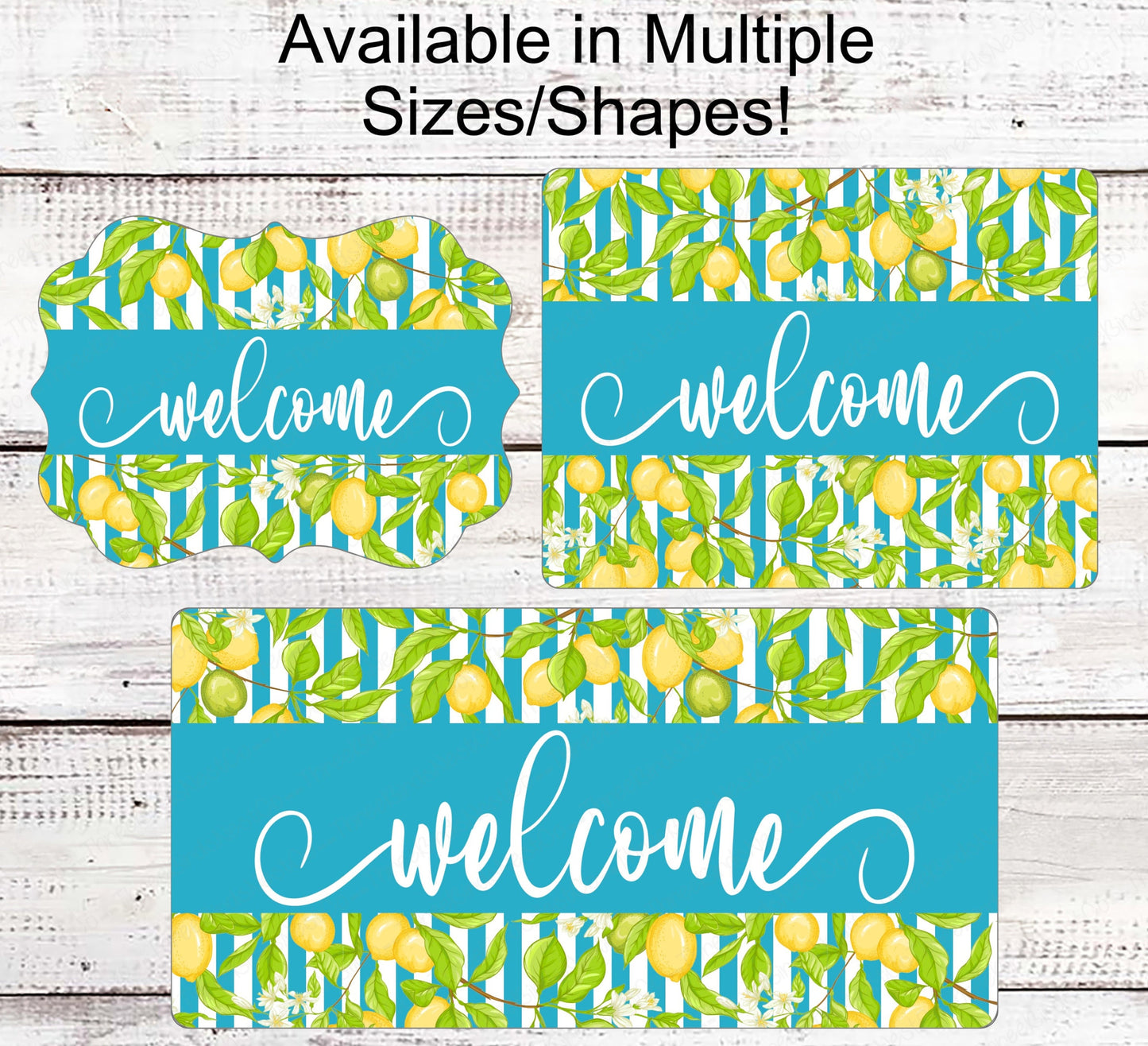 Welcome Wreath Sign - Lemon Sign - Lemonade Sign - Metal Wreath Sign - Wreath Supplies