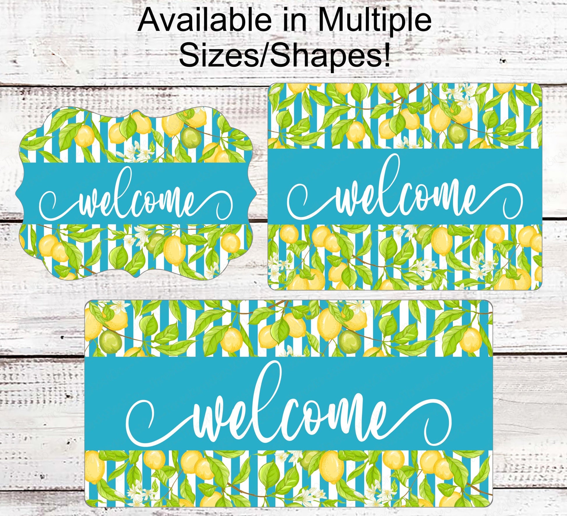Welcome Wreath Sign - Lemon Sign - Lemonade Sign - Metal Wreath Sign - Wreath Supplies