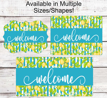 Welcome Wreath Sign - Lemon Sign - Lemonade Sign - Metal Wreath Sign - Wreath Supplies
