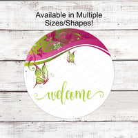 Welcome Wreath Sign - Butterfly Sign - Butterfly Welcome Sign - Floral Butterfly - Spring Wreath Signs - Summer Wreath Signs - Everyday Sign