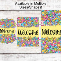 Welcome Wreath Sign - Welcome to Our Nest Sign - Bird Sign - Birdcage Sign - Birdhouse Wreath Sign