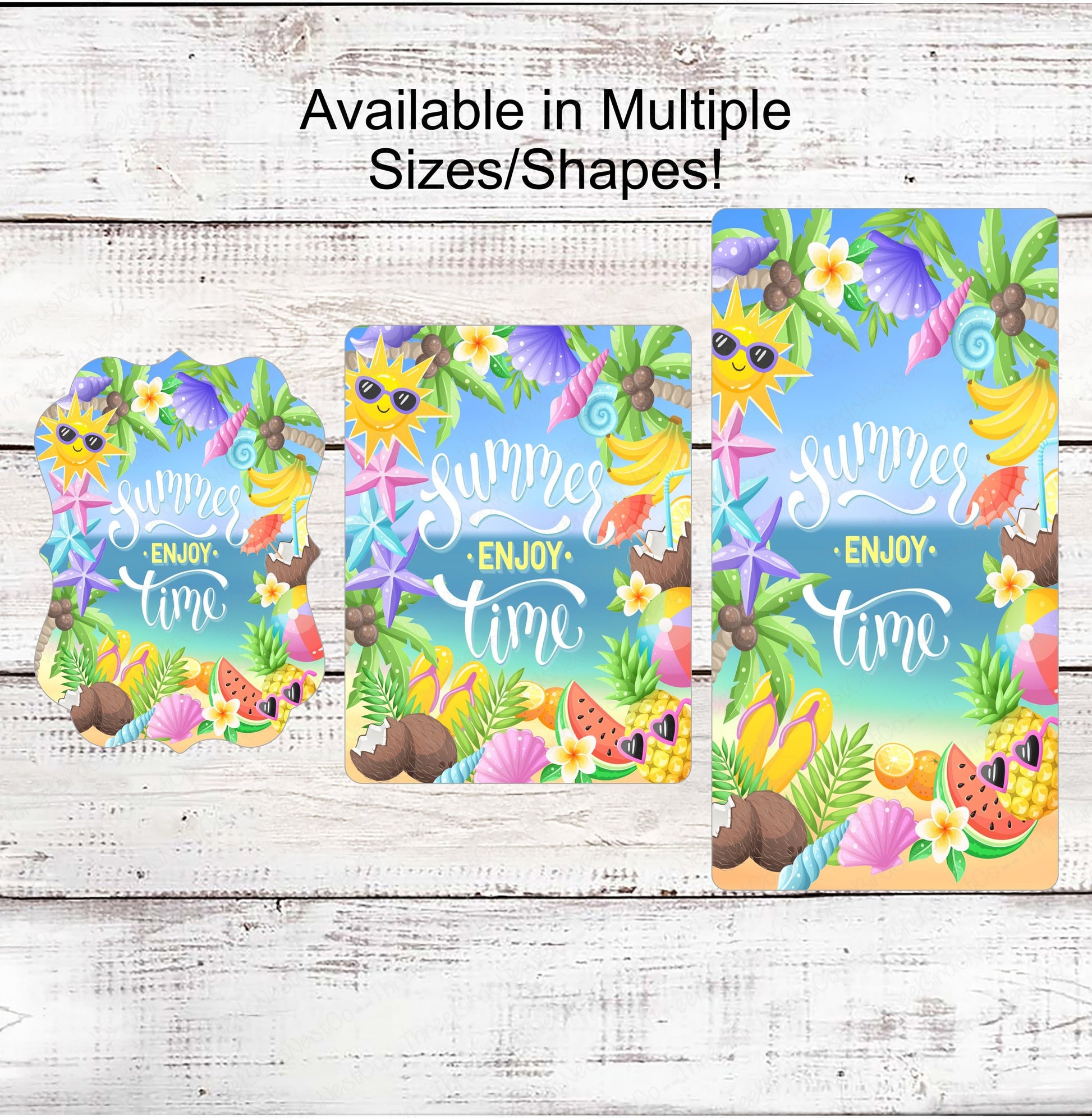 Summer Wreath Sign - Tropical Wreath Sign - Beach Wreath Sign - Welcome Wreath Sign - Flip Flops Sign - Beach Welcome Sign