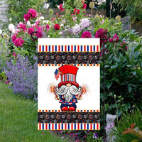 Patriotic Garden Flag - Patriotic Gnome - 4th of July Fireworks - Custom Garden Flag - Yard Flag - Double Sided Garden Flag