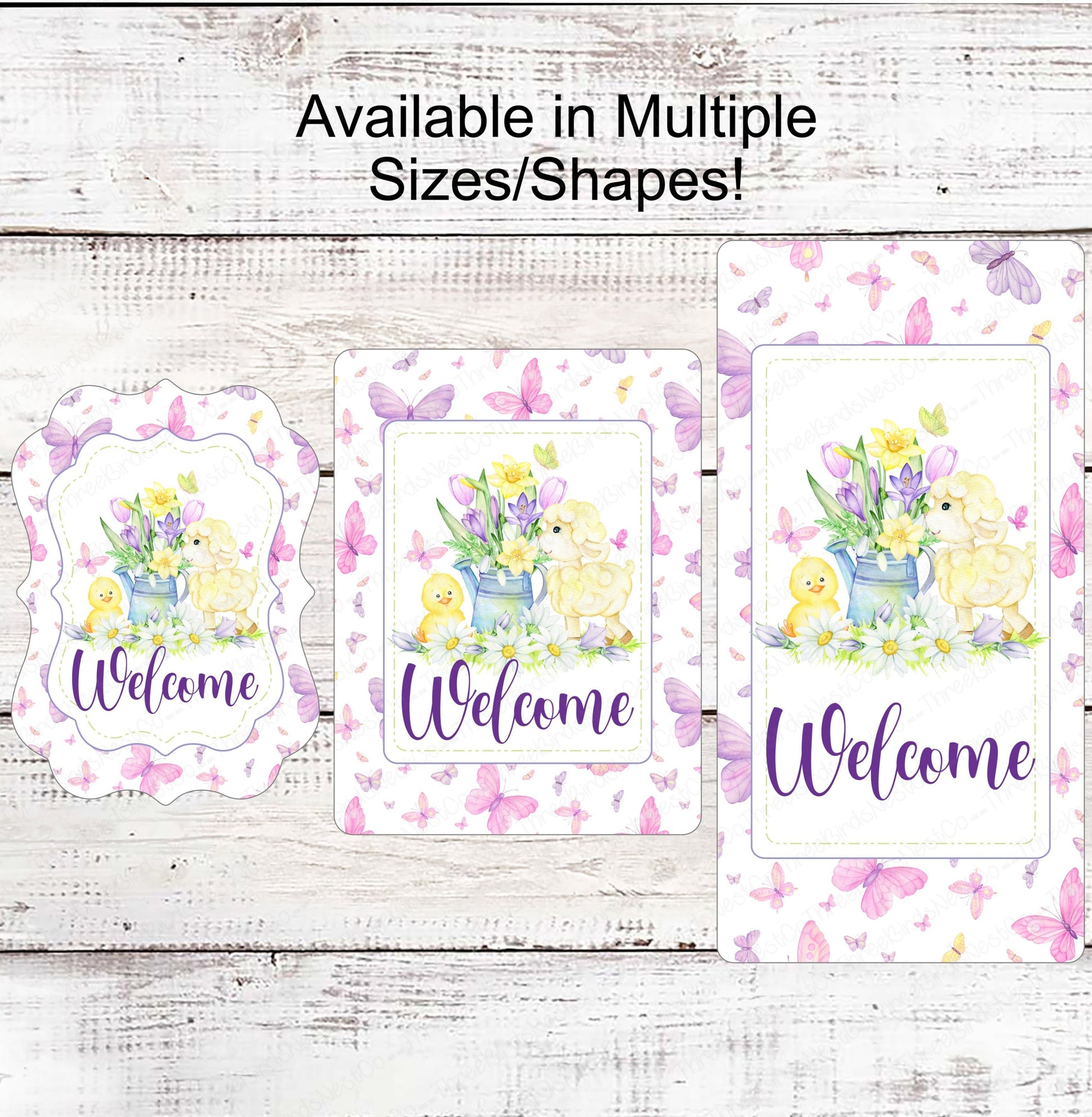 Easter Welcome - Easter Lamb Sign - Easter Chick Sign - Butterfly Sign -Tulips Sign - Watering Can - Spring Welcome Signs -