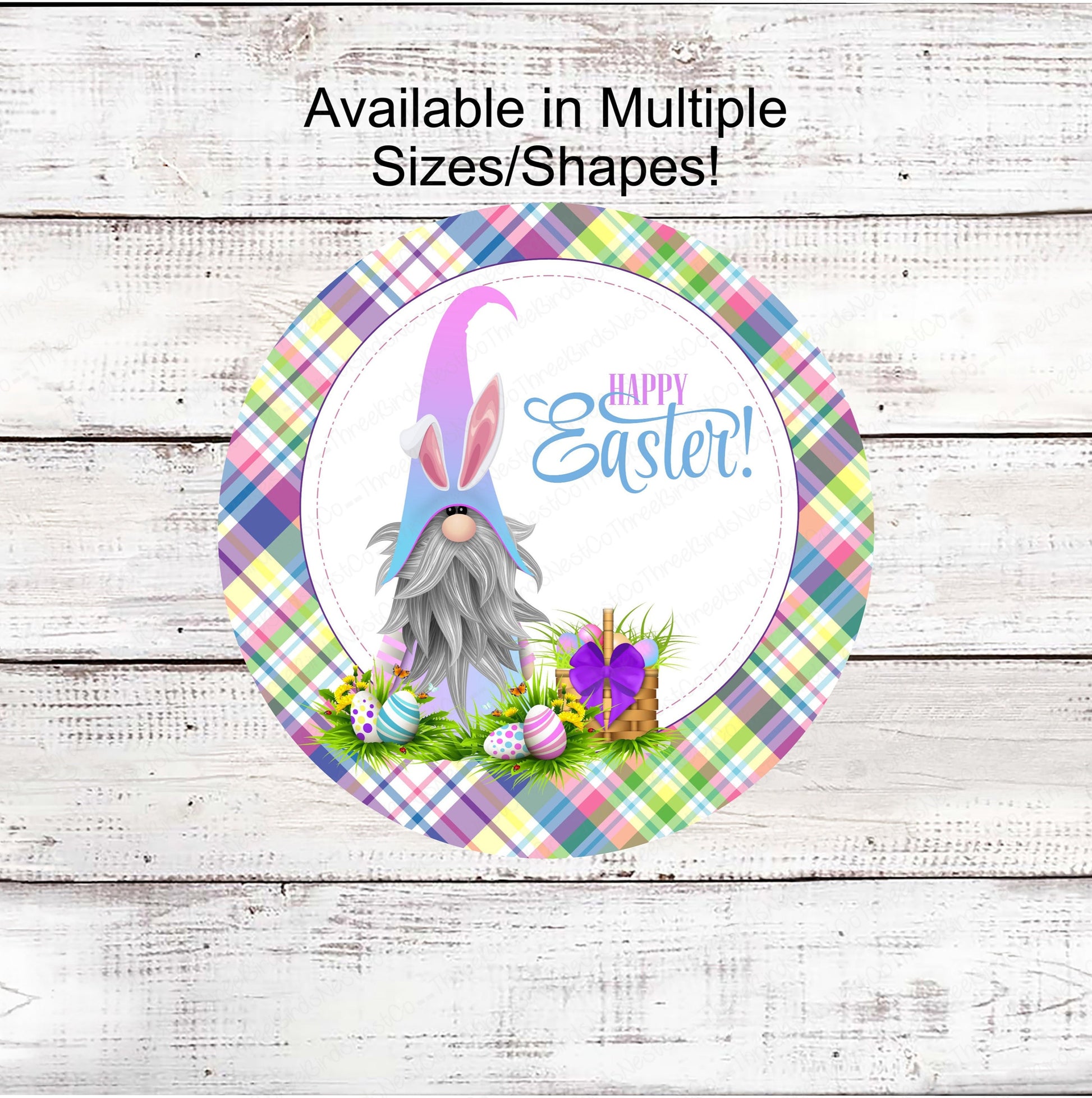 Easter Bunny Gnome Sign - Happy Easter Sign - Spring Gnomes - Spring Wreath Signs - Easter Eggs