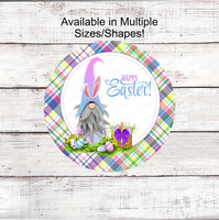 
              Easter Bunny Gnome Sign - Happy Easter Sign - Spring Gnomes - Spring Wreath Signs - Easter Eggs
            