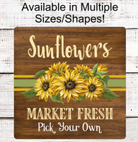 
              Sunflowers Welcome Sign - Welcome Wreath Sign - Farmers Market Sign - Floral Wreath Sign - Wreath Centers - Metal Wreath Sign
            