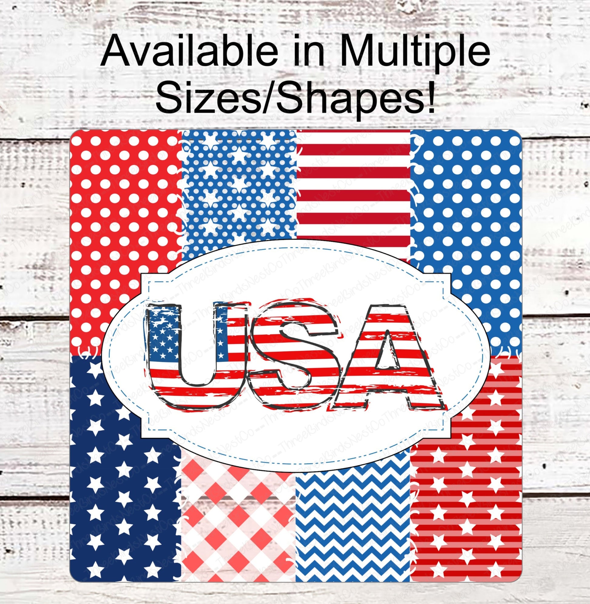 Patriotic Welcome Wreath Sign - USA Sign - Patriotic Quilt- American Flag Sign - Fireworks - 4th of July Signs - Summer Wreath Sign