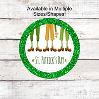 St Patricks Day Wreath Sign - Leprechauns - Irish Welcome Sign - Shamrock Sign - St Patricks Day Sign - Clover Sign