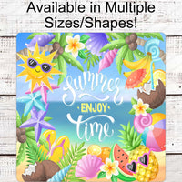 Summer Wreath Sign - Tropical Wreath Sign - Beach Wreath Sign - Welcome Wreath Sign - Flip Flops Sign - Beach Welcome Sign