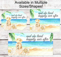 
              Happily Ever After - Beach Wreath Sign - Beach Decor - Nautical Sign - Beach Lover - Palm Trees Sign - Mermaid
            