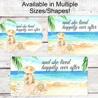 Happily Ever After - Beach Wreath Sign - Beach Decor - Nautical Sign - Beach Lover - Palm Trees Sign - Mermaid