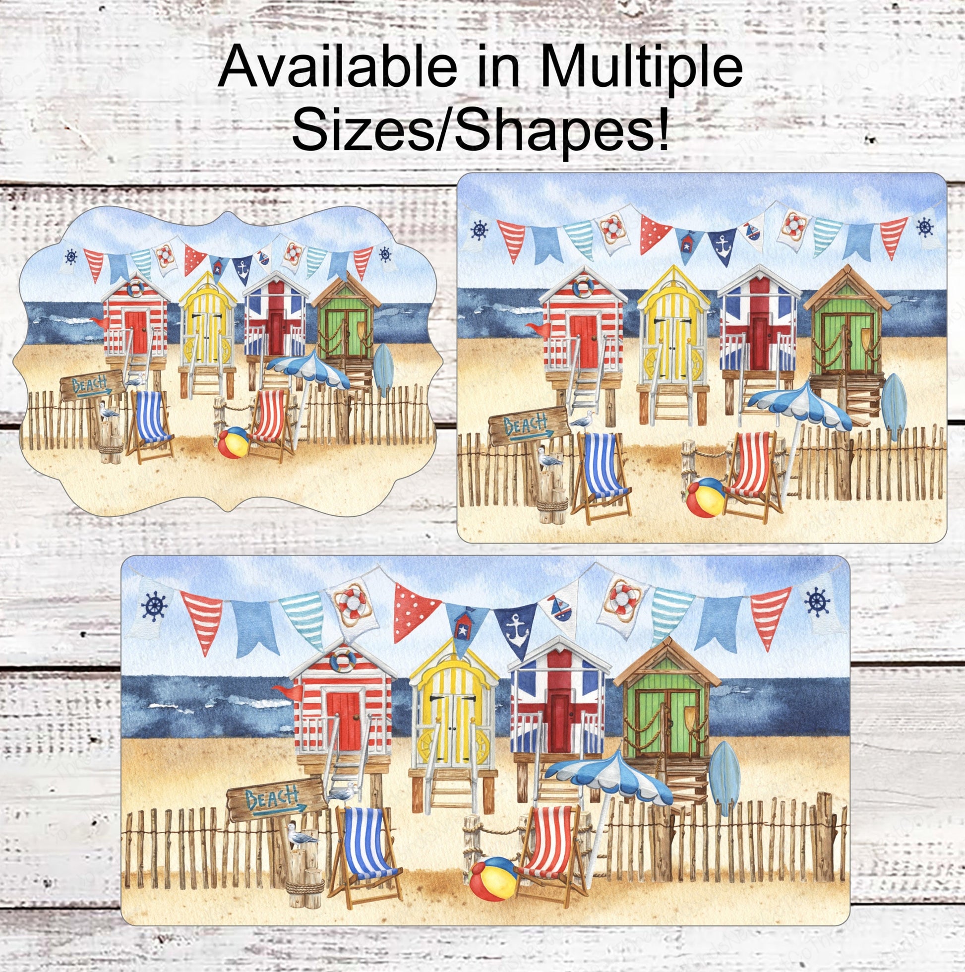 Beach Welcome Sign - Beach Huts - Beach House - Welcome to the Beach - Three Birds Nest Co