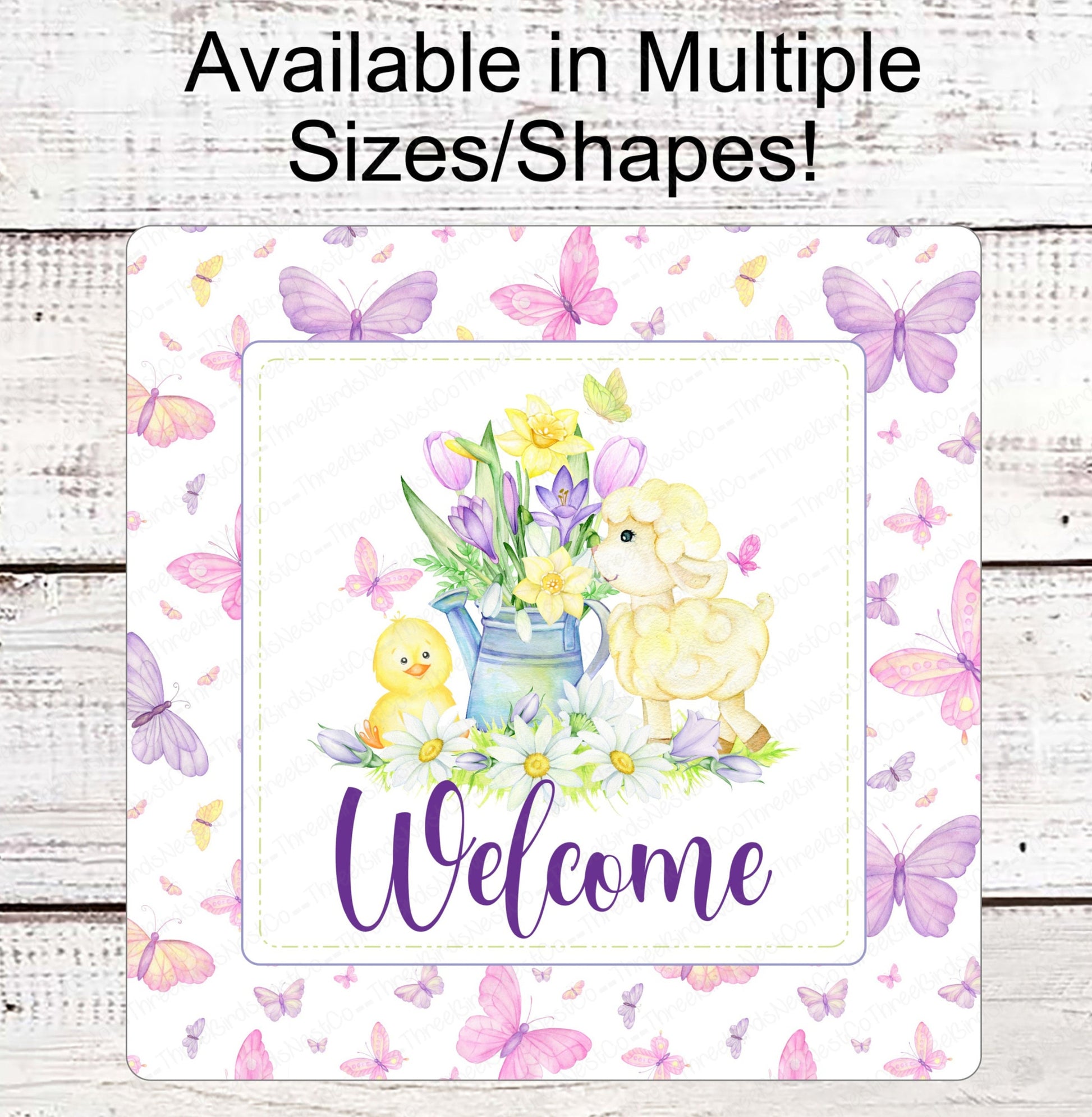Easter Welcome - Easter Lamb Sign - Easter Chick Sign - Butterfly Sign -Tulips Sign - Watering Can - Spring Welcome Signs -