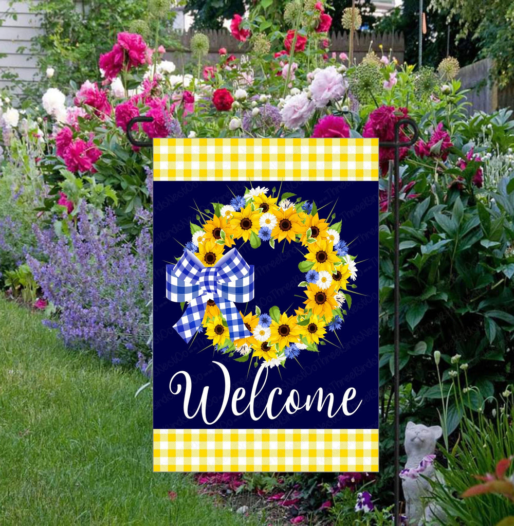 Sunflower Garden Flag - Welcome Garden Flag - Farm Garden Flag - Spring Garden Flag- Custom Garden Flag - Double Sided Garden Flag