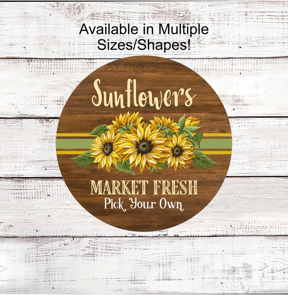 Sunflowers Welcome Sign - Welcome Wreath Sign - Farmers Market Sign - Floral Wreath Sign - Wreath Centers - Metal Wreath Sign