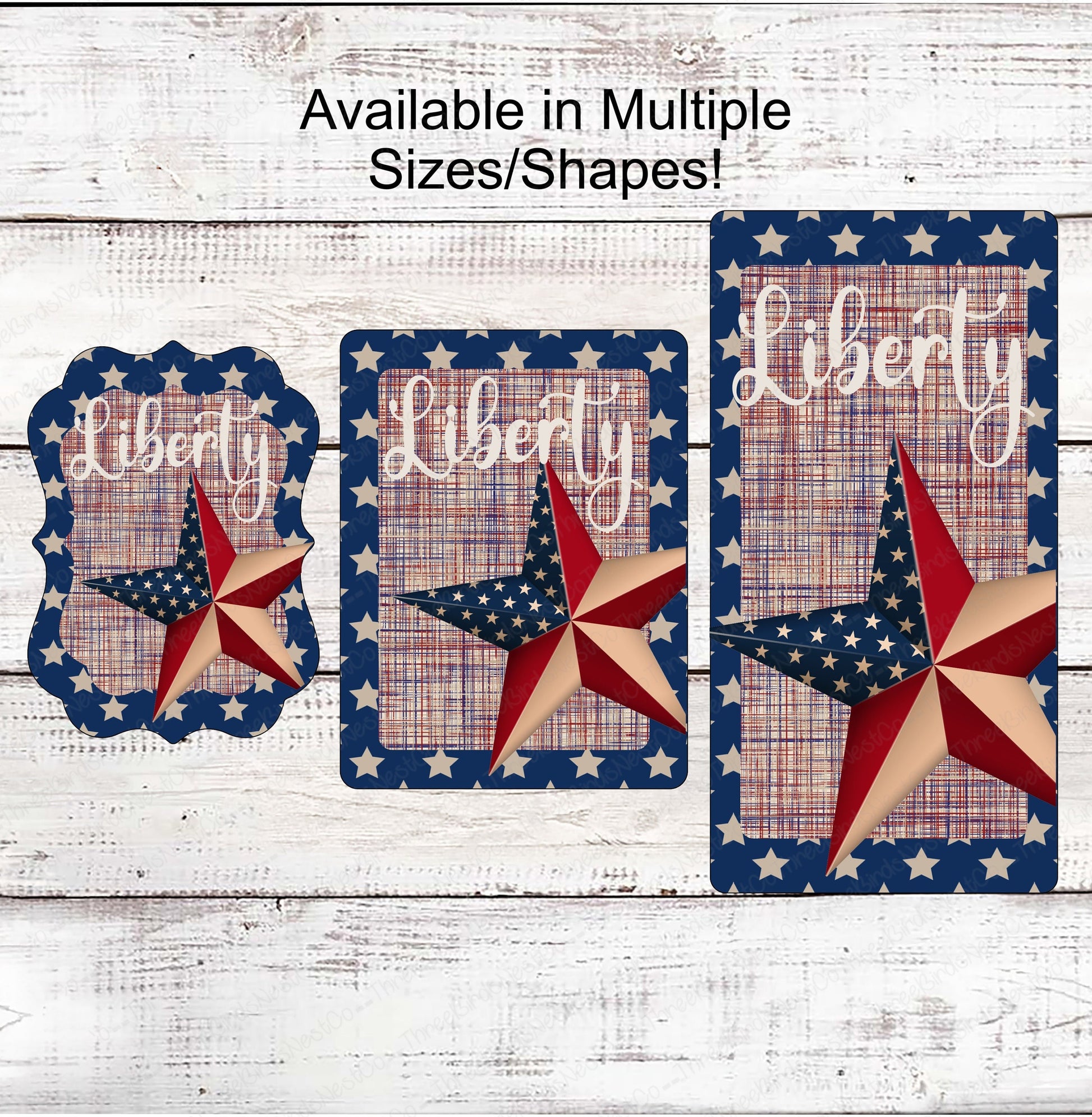 Patriotic Wreath Sign - Liberty Sign - Welcome Wreath Sign - America Wreath Sign -Patriotic Star - Buffalo Plaid Sign - 4th of July Signs