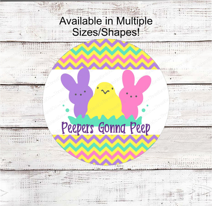 Peepers Bunnies - Easter Welcome Wreath Sign - Bunny Welcome Sign - Easter Wreath Signs - Marshmallow Bunnies