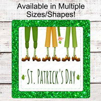 St Patricks Day Wreath Sign - Leprechauns - Irish Welcome Sign - Shamrock Sign - St Patricks Day Sign - Clover Sign