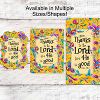 Give Thanks to the Lord - Floral Wreath Sign - Easter Wreath Signs - Religious Wreath Signs - Christian Wreath - Three Birds Nest Co