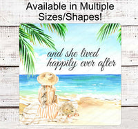
              Happily Ever After - Beach Wreath Sign - Beach Decor - Nautical Sign - Beach Lover - Palm Trees Sign - Mermaid
            