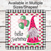 
              Watermelon Gnome - Watermelon Sign - Summer Wreath Signs - Welcome Summer Sign - Summer Gnome Sign - Wreath Centers - Three Birds Nest Co
            