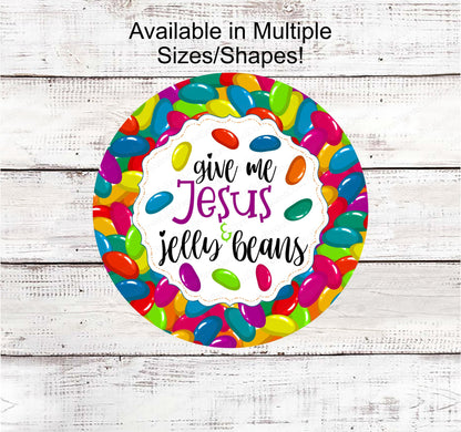 Easter Sign - Jesus and Jelly Beans - He is Risen - Easter Sign - Easter Bunny - Easter Candy