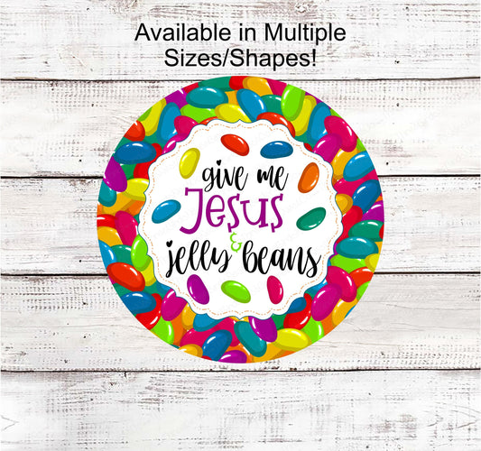 Easter Sign - Jesus and Jelly Beans - He is Risen - Easter Sign - Easter Bunny - Easter Candy