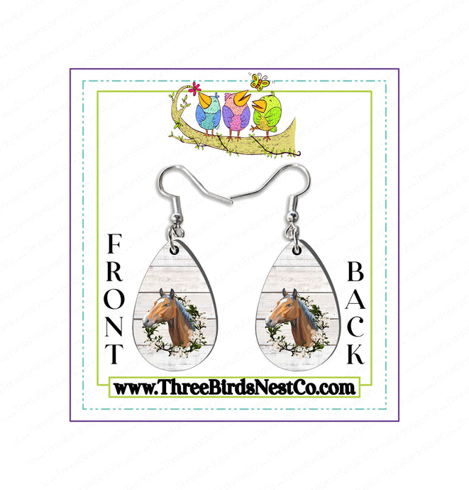 Horse Earrings - Dangle Earrings - Custom Earrings - Horse Jewelry - Farm Lover