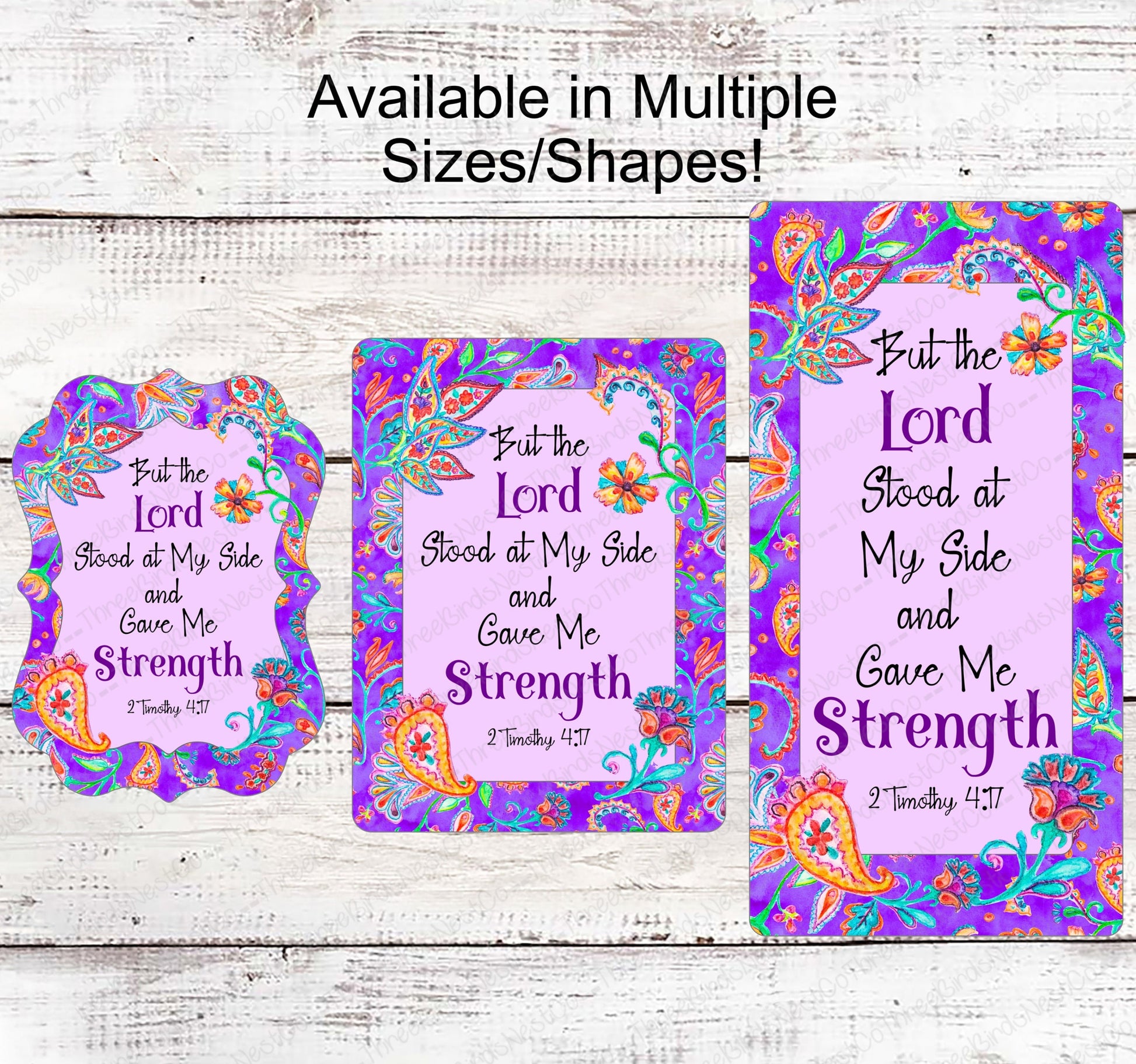 All Things Through Christ - The Lord Stood With Me - Religious Wreath Signs - Christian Wreath - Floral Wreath Sign - Three Birds Nest Co